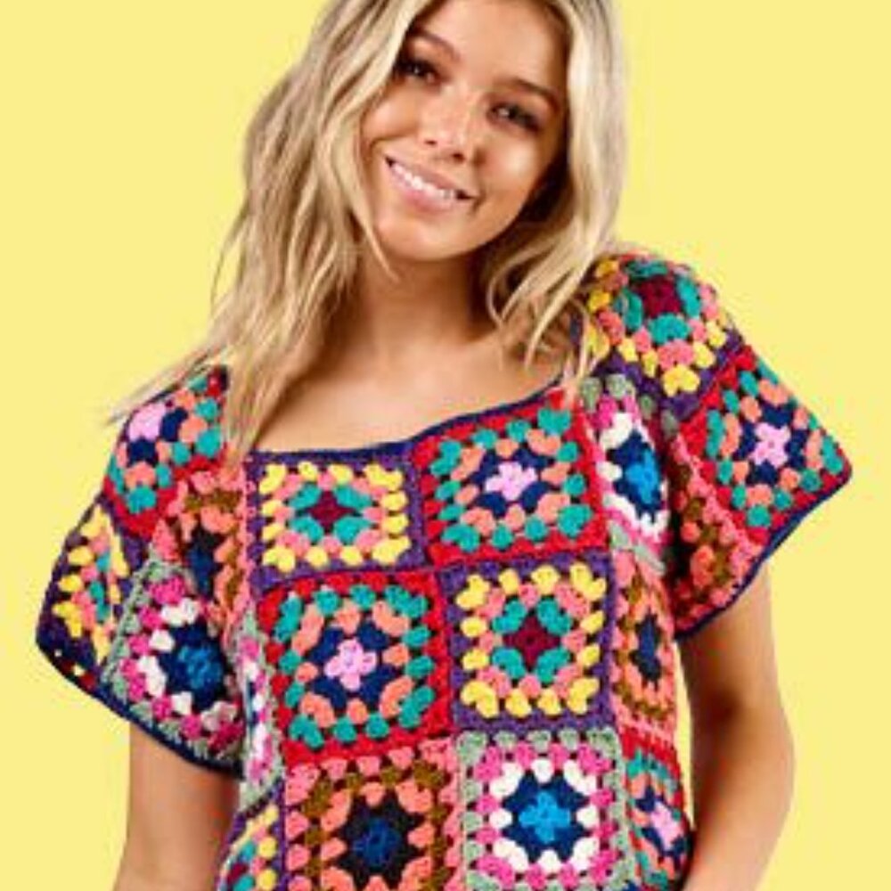 Granny Square top, Handmade, made to order any size